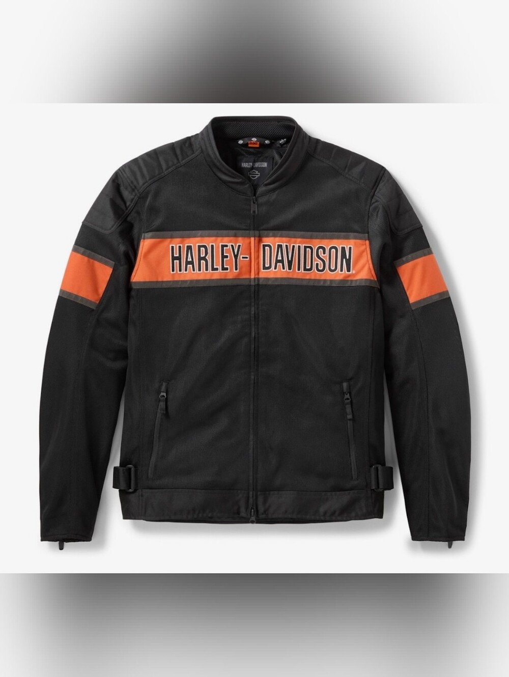 Harley-Davidson Men's Black & Orange Logo Riding Jacket